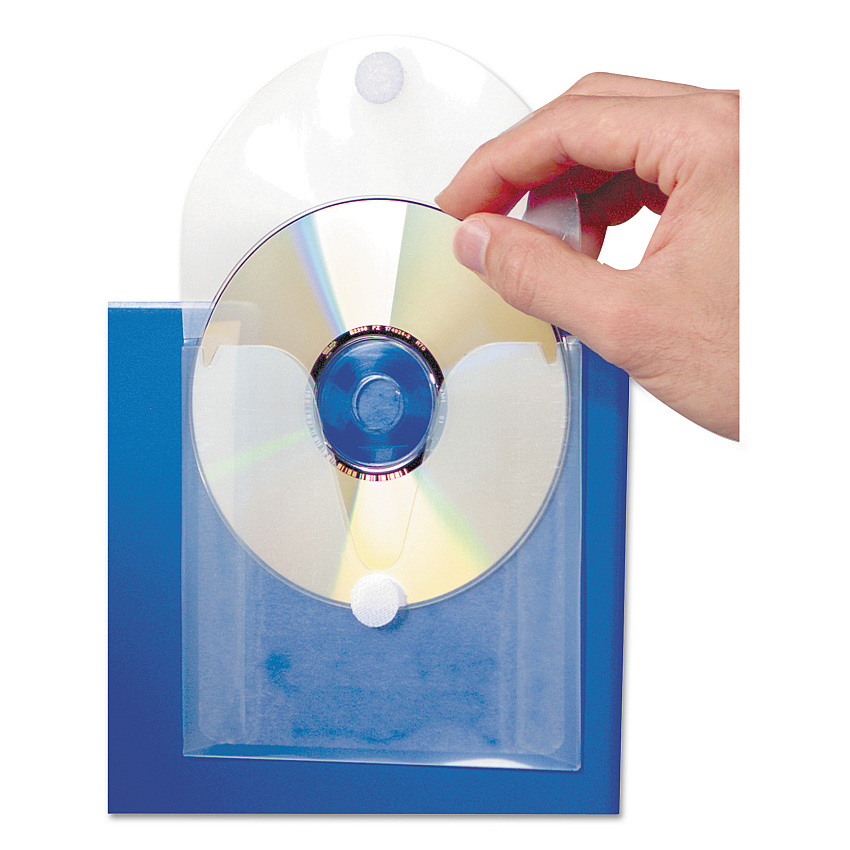 Baumgartens CD Pocket, Clear/White, 5/Pack (61801)