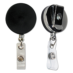 SICURIX Heavy Duty ID Card Reel, 30" Extension, Black/Chrome (68814)