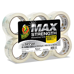 Duck MAX Packaging Tape, 3" Core, 1.88" x 54.6 yds, Crystal Clear, 6/Pack (241513)