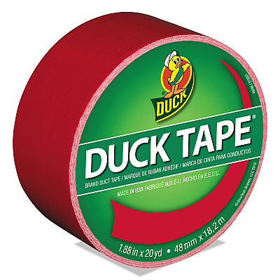 Duck Colored Duct Tape, 3" Core, 1.88" x 20 yds, Red (1265014)