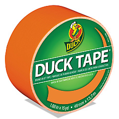 Duck Colored Duct Tape, 3" Core, 1.88" x 15 yds, Neon Orange (1265019)