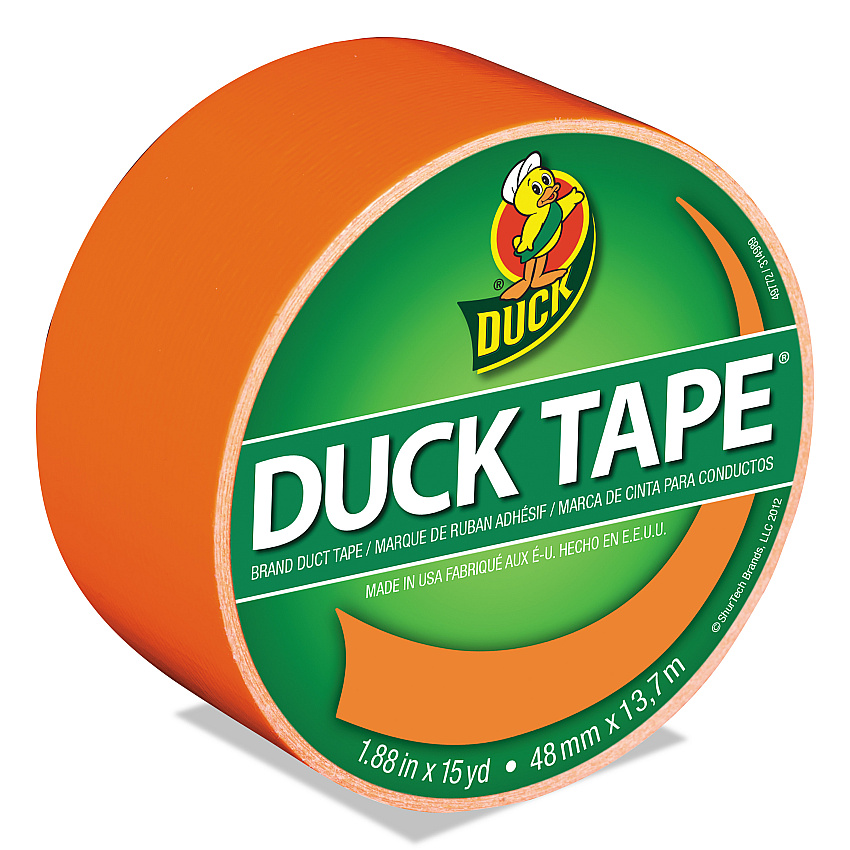 Duck Colored Duct Tape, 3" Core, 1.88" x 15 yds, Neon Orange (1265019)
