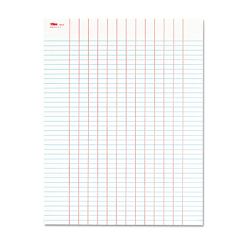 TOPS Data Pad with Plain Column Headings, Data/Lab-Record Format, 13 Columns, 8.5 x 11, White, 50 Sheets (3616)
