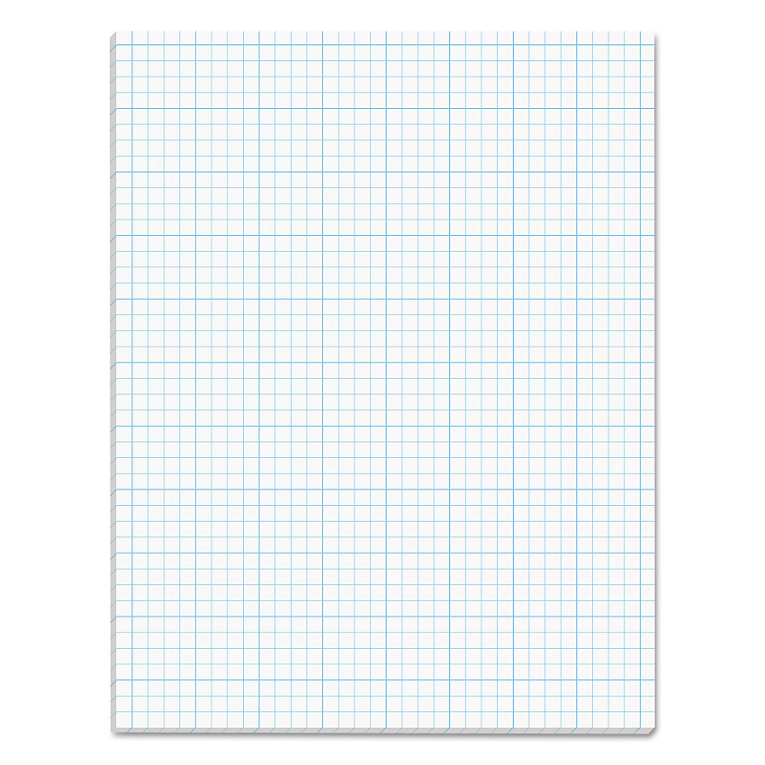 TOPS Cross Section Pads, Cross-Section Quadrille Rule (4 sq/in, 1 sq/in), 50 White 8.5 x 11 Sheets (35041)