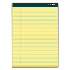 TOPS Double Docket Ruled Pads, Narrow Rule, 100 Canary-Yellow 8.5 x 11.75 Sheets, 6/Pack (63376)