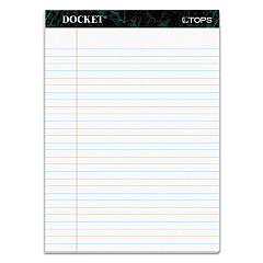 TOPS Docket Ruled Perforated Pads, Wide/Legal Rule, 50 White 8.5 x 11.75 Sheets, 12/Pack (63410)