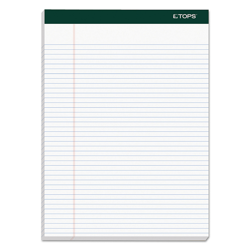TOPS Double Docket Ruled Pads, Narrow Rule, 100 White 8.5 x 11.75 Sheets, 4/Pack (99612)