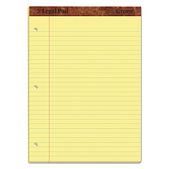 TOPS "The Legal Pad" Ruled Perforated Pads, Wide/Legal Rule, 50 Canary-Yellow 8.5 x 11.75 Sheets, Dozen (75351)