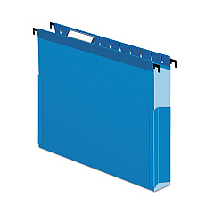 Pendaflex SureHook Reinforced Extra-Capacity Hanging Box File, 1 Section, 2" Capacity, Letter Size, 1/5-Cut Tabs, Blue, 25/Box (59202)