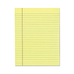 TOPS "The Legal Pad" Glue Top Pads, Wide/Legal Rule, 50 Canary-Yellow 8.5 x 11 Sheets, 12/Pack (7522)