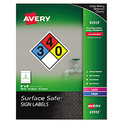 Avery 61513 Surface Safe Sign Labels