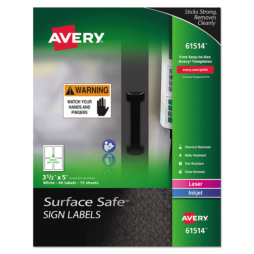 Avery 61514 Surface Safe Sign Labels