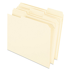 Pendaflex Reinforced Top File Folders, 1/3-Cut Tabs: Right Position, Letter Size, Manila, 100/Box (R75213)