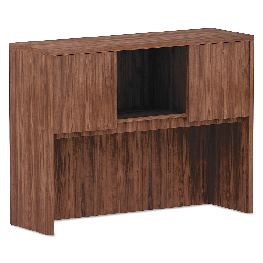 Alera Valencia Series Hutch, 3 Compartment, 47.13w x 15d x 35.38h, Modern Walnut (ALEVA284815WA)