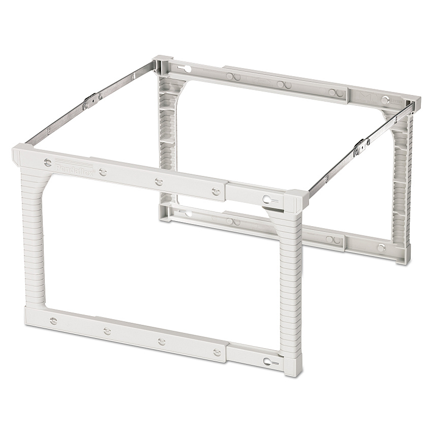 Pendaflex Plastic Snap-Together Hanging Folder Frame, Legal/Letter Size, 18" to 27" Long, White/Silver Accents, 4/Box (04444)