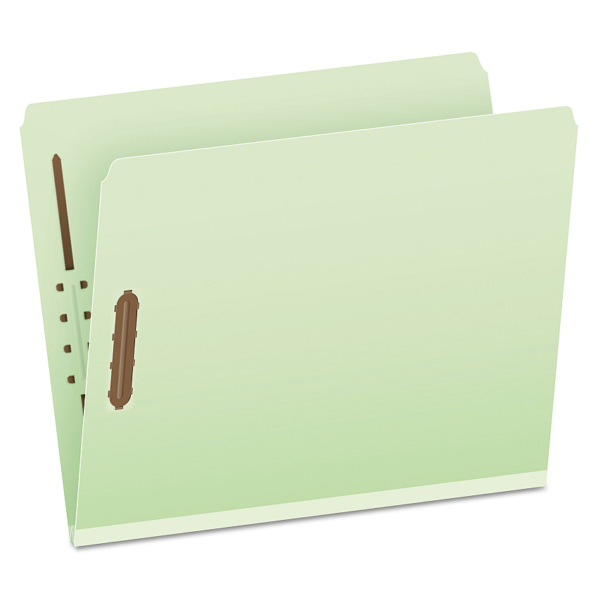 Pendaflex Heavy-Duty Pressboard Folders w/ Embossed Fasteners, Letter Size, Green, 25/Box (17180)