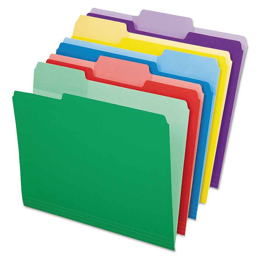 Pendaflex File Folders with Erasable Tabs, 1/3-Cut Tabs: Assorted, Letter Size, Assorted Colors, 30/Pack (84370)