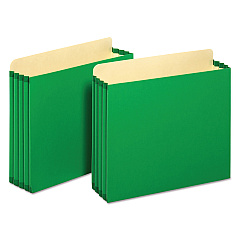 Pendaflex File Cabinet Pockets, 3.5" Expansion, Letter Size, Green, 10/Box (FC1524PGRE)