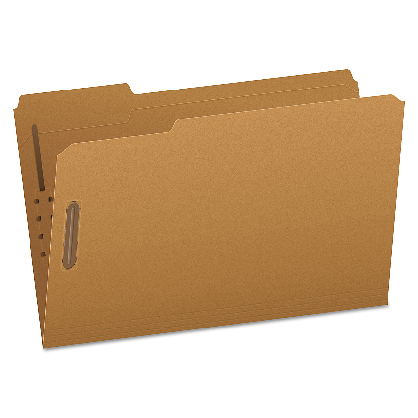 Pendaflex Kraft Fastener Folders, 1/3-Cut Tabs: Assorted, 2 Fasteners, Legal Size, Kraft Exterior, 50/Box (FK312)