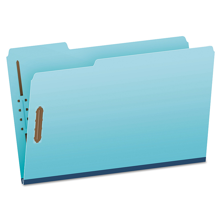 Pendaflex Heavy-Duty Pressboard Folders with Embossed Fasteners, Legal Size, Blue, 25/Box (FP313)