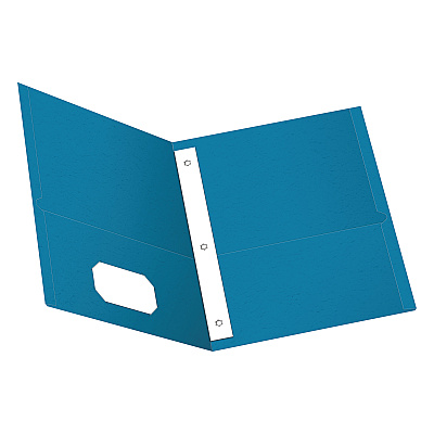 Oxford Twin-Pocket Folders with 3 Fasteners, 0.5" Capacity, 11 x 8.5, Light Blue, 25/Box (57701)