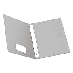 Oxford Twin-Pocket Folders with 3 Fasteners, 0.5" Capacity, 11 x 8.5, Gray, 25/Box (57705)