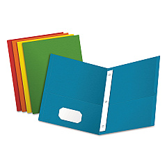 Oxford Twin-Pocket Folders with 3 Fasteners, 0.5" Capacity, 11 x 8.5, Assorted, 25/Box (57713)