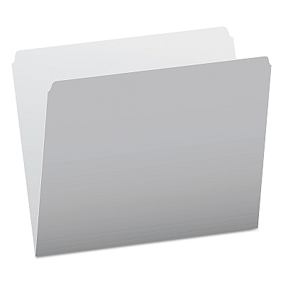 Pendaflex Colored File Folders, Straight Tabs, Letter Size, Gray/Light Gray, 100/Box (152GRA)
