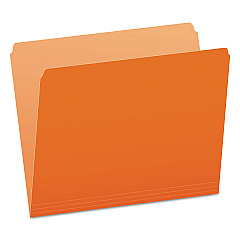Pendaflex Colored File Folders, Straight Tabs, Letter Size, Orange/Light Orange, 100/Box (152ORA)