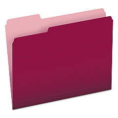 Pendaflex Colored File Folders, 1/3-Cut Tabs: Assorted, Letter Size, Burgundy/Light Burgundy, 100/Box (15213BUR)