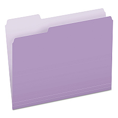 Pendaflex Colored File Folders, 1/3-Cut Tabs: Assorted, Letter Size, Lavender/Light Lavender, 100/Box (15213LAV)