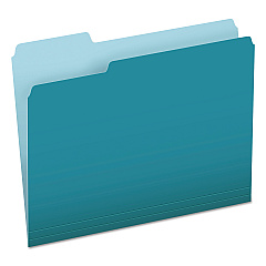 Pendaflex Colored File Folders, 1/3-Cut Tabs: Assorted, Letter Size, Teal/Light Teal, 100/Box (15213TEA)