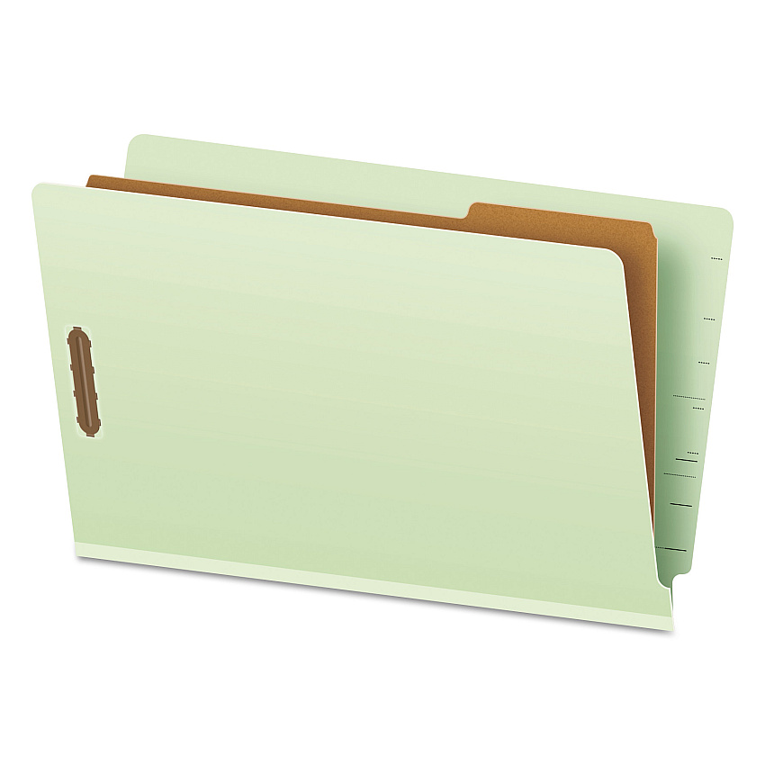 Pendaflex End Tab Classification Folders, 1 Divider, Legal Size, Pale Green, 10/Box (23314)