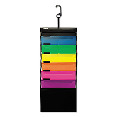 Pendaflex Desk Free Hanging Organizer With Case, 1" Expansion, 6 Sections, Buckle Closure, Letter Size, Black (52891)
