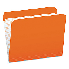 Pendaflex Double-Ply Reinforced Top Tab Colored File Folders, Straight Tabs, Letter Size, 0.75" Expansion, Orange, 100/Box (R152ORA)