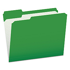 Pendaflex Double-Ply Reinforced Top Tab Colored File Folders, 1/3-Cut Tabs: Assorted, Letter, 0.75" Expansion, Bright Green, 100/Box (R15213BGR)