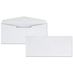 Quality Park Business Envelope, Diagonal Seam, #10, Commercial Flap, Gummed Closure, 4.13 x 9.5, White, 500/Box (11112)