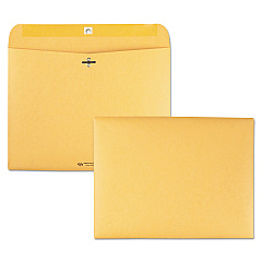 Quality Park Redi-File Clasp Envelope, #90, Cheese Blade Flap, Clasp/Gummed Closure, 9 x 12, Brown Kraft, 100/Box (38090)