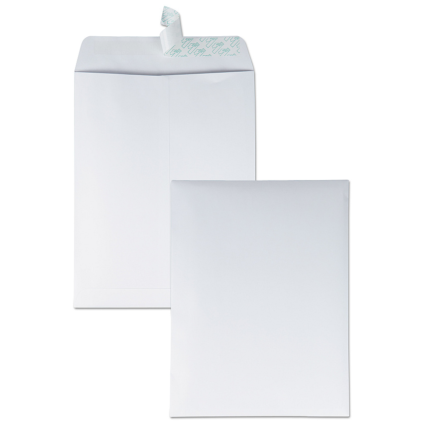 Quality Park Redi-Strip Catalog Envelope, #12 1/2, Cheese Blade Flap, Redi-Strip Closure, 9.5 x 12.5, White, 100/Box (44682)