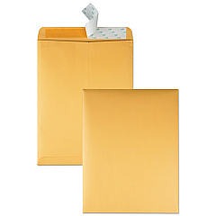 Quality Park Redi-Strip Catalog Envelope, #13 1/2, Cheese Blade Flap, Redi-Strip Closure, 10 x 13, Brown Kraft, 100/Box (44762)