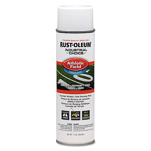 Rust-Oleum Industrial Choice Athletic Field Inverted Striping Paint, Flat Athletic Inverted White, 17 oz Aerosol Can, 12/Carton (206043CT)