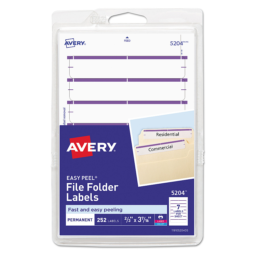 Avery 05204 File Folder Labels