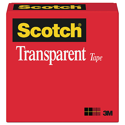 Scotch Transparent Tape, 1" Core, 0.5" x 36 yds, Transparent (600121296)