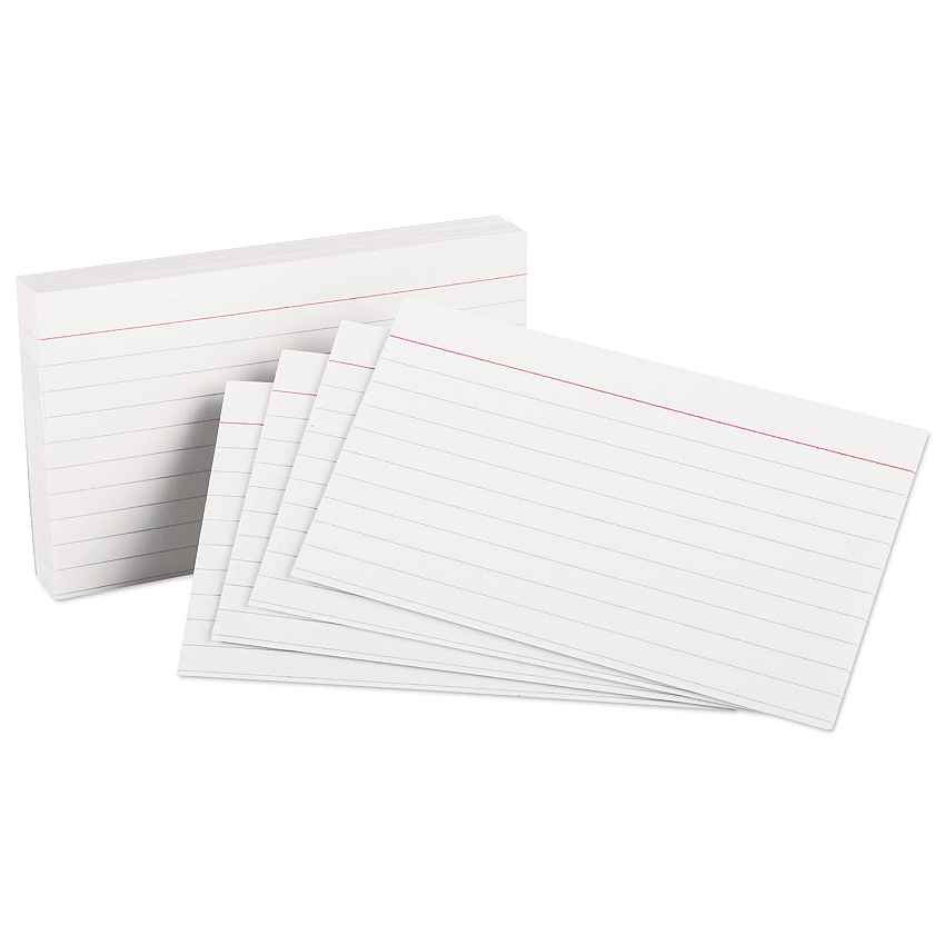 Oxford Ruled Index Cards, 3 x 5, White, 100/Pack (31)