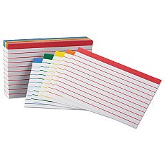 Oxford Color Coded Ruled Index Cards, 3 x 5, Assorted Colors, 100/Pack (04753)