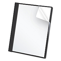 Oxford Clear Front Standard Grade Report Cover, Three-Prong Fastener, 0.5" Capacity, 8.5 x 11, Clear/Black, 25/Box (55806)