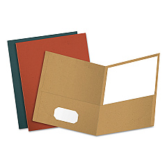 Earthwise by Oxford Recycled Paper Twin-Pocket Portfolio, 100-Sheet Capacity, 11 x 8.5, Assorted Colors, 25/Box (78513)