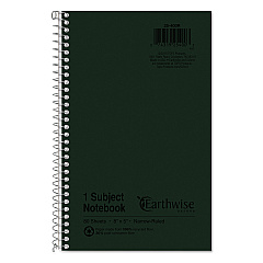 Earthwise by Oxford Recycled One-Subject Notebook, Narrow Rule, Green Cover, 8 x 5, 80 Sheets (25400)