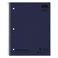 Earthwise by Oxford Recycled Single Subject Notebook, Quadrille Rule/Unruled, Randomly Assorted Covers, 11 x 8.5, 80 Sheets (25451)