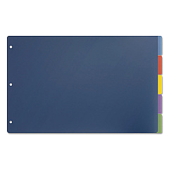 Cardinal Tabloid-Size Poly Index Divider, 5-Tab, 11 x 17, Assorted, 1 Set (84250)
